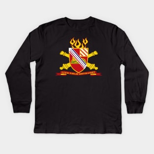 17th Field Artillery w Br - Ribbon Kids Long Sleeve T-Shirt